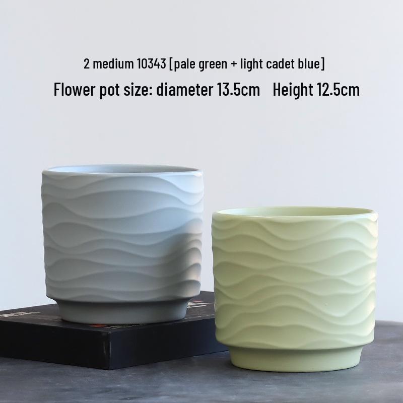 Nordic Minimalist Ceramic Flower Pot with Tray for Phalaenopsis, Orchid, and Succulent Plants