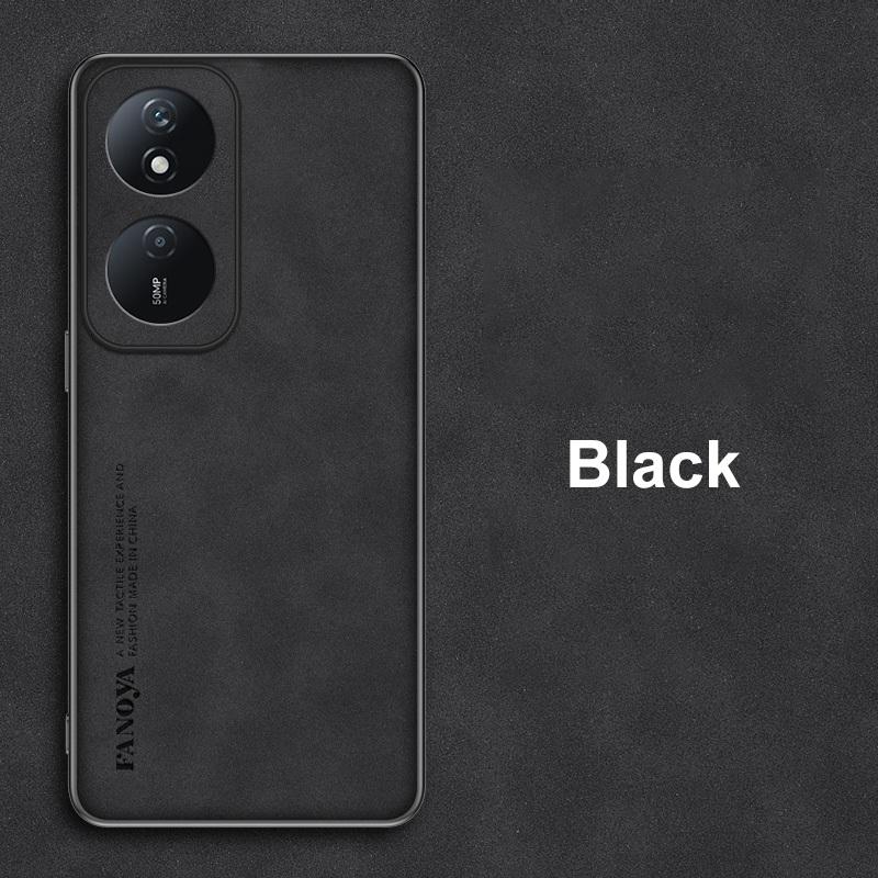 

Для Honor 90 Smart 5G Чехол Роскошный Кожаный Чехол для Телефона Для Honor X7B HonorX7B Задняя Крышка Силиконовый Противоударный Полная Защита For Honor X7B чёрный