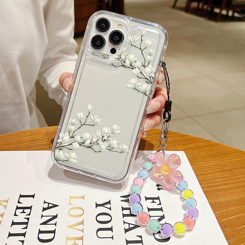 Soft Case for Samsung A54 A55 5G A53 A52 A15 A14 A13 A12 A34 A33 A32 A73 S24 Ultra S23 S22 S21 S20 FE Silicone Wrist Strap Cover