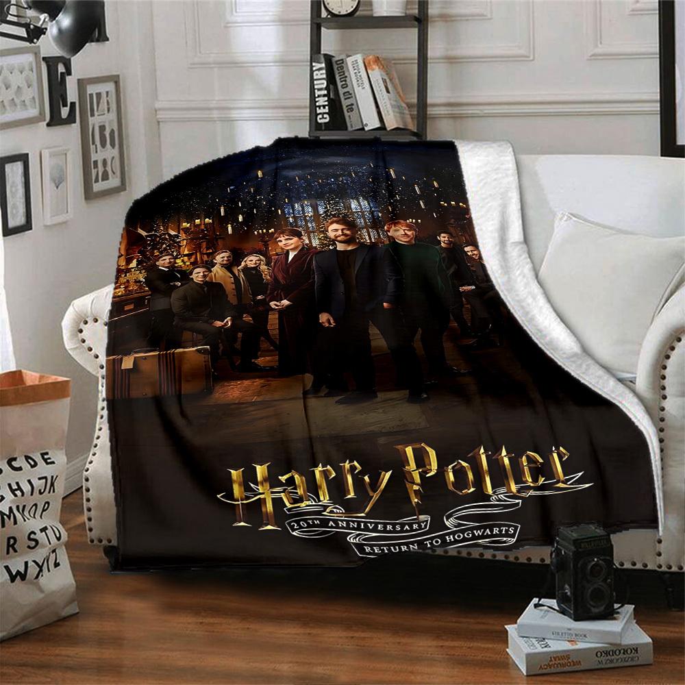 1pc Harry Potter 20th Anniversary Flannel Blanket - Soft Warm Throw for Home, Office, TravelL1363