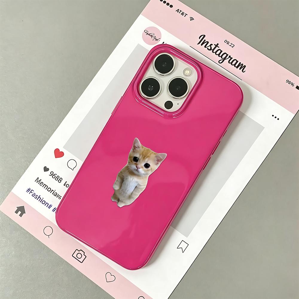 Phone Case For Iphone 17 Air 11 Pro Max 13 15 Plus 12 14 16 White Shock Absorbent Heavy Duty Anti Break Standing Kitten Cover