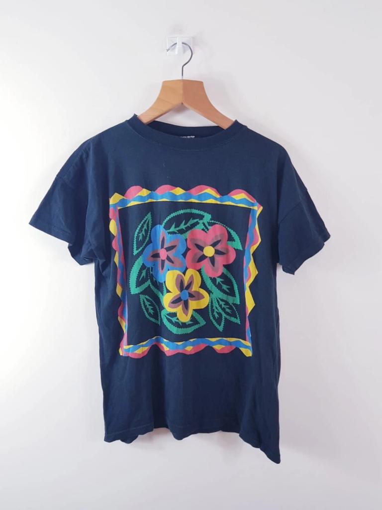 Shirt Mens Short Sleeve Floral T shirt Casual Basic Love Adult Size S