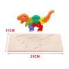 Children's Wooden Puzzle Dino Colors 3D Cognition Interactive Animals Montessori Toys for Children