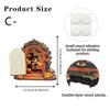 Halloween Fairy Tale Style Pumpkin Rose Mouse Hole Double-layer Wooden Board Home Wall Decoration Item Hanger Ornament
