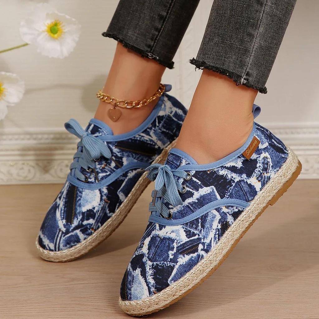 Chaussures de Toile Basses pour Femmes Automne Nouvelles Baskets Plates à Lacets Peu Profondes Décontractées pour la Marche pour Femmes Chaussures Vulcanisées d'Extérieur