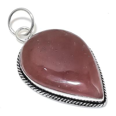 Natural Strawberry Quartz Gemstone 925 Sterling Silver Pendant 2.56" Y1g55