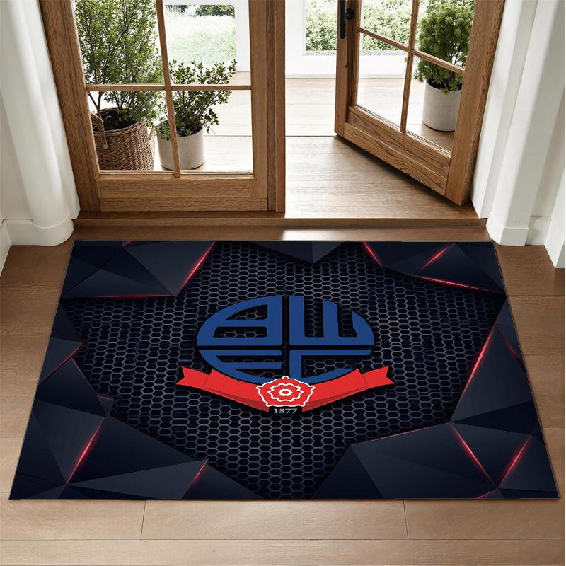 Bolton Wanderers FC Design Crystal Velvet Rug Soft Decorative Mat for Bedroom Entrance
