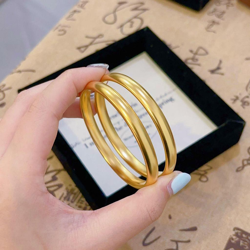 Antique-style High-Quality 7N Gold Bangle, Women's Bracelet from TikTok Collection