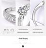 S925 Sterling Silver Romantic Simulated Diamond Open Band Ring for Women - Elegant Gift for Girlfriend.