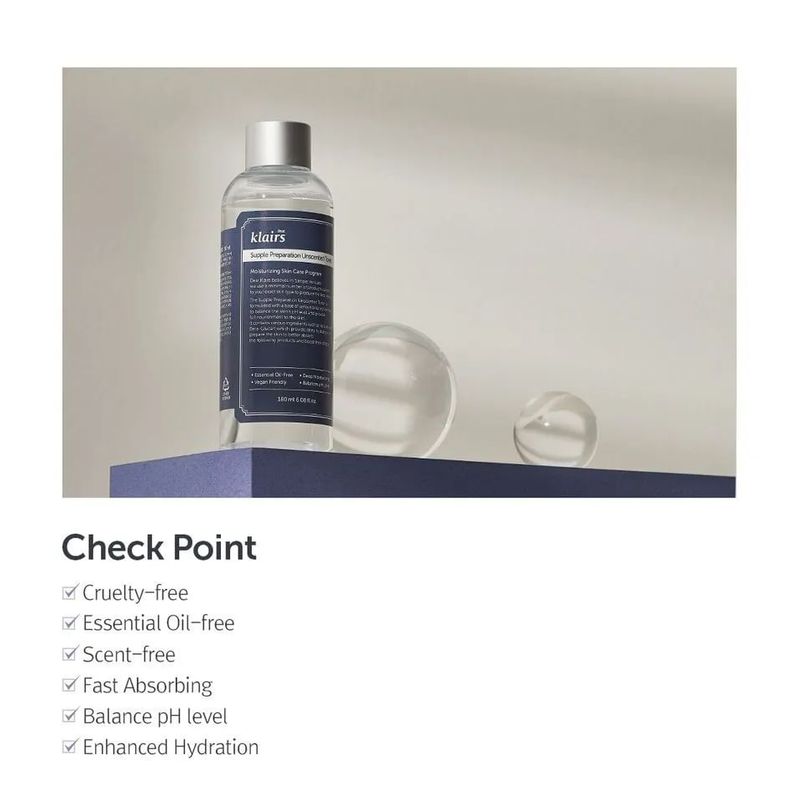 dear, klairs Supple Preparation Unscented Toner MINI