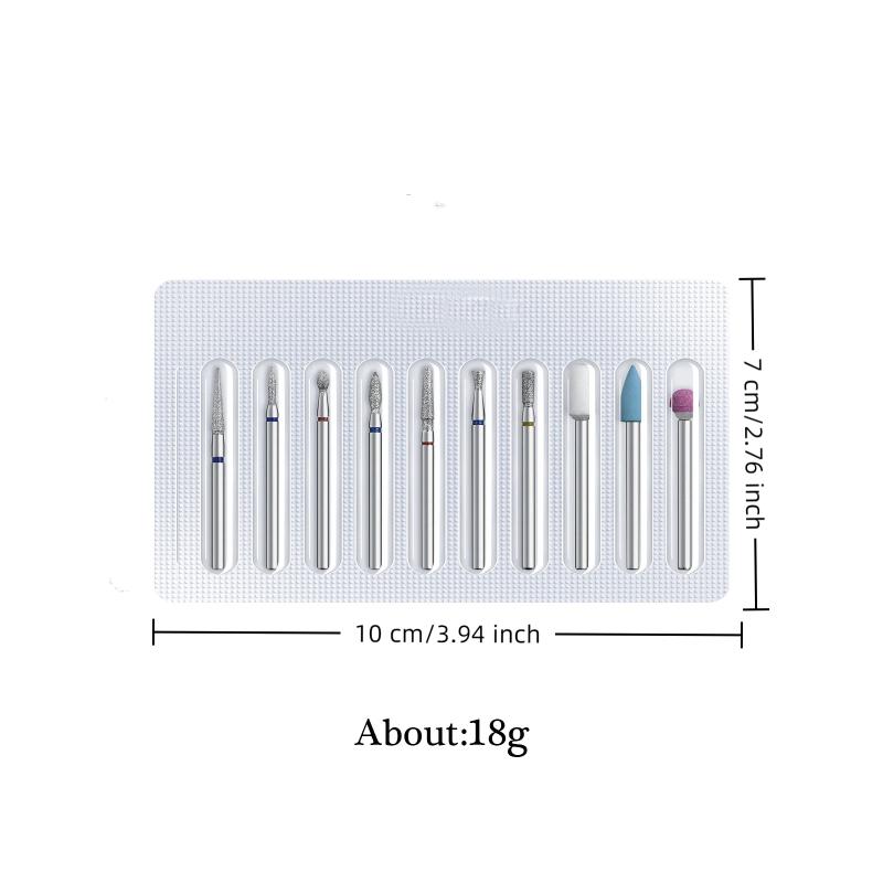 10Pcs Electric Nail Drill Bits For Manicure Pedicure Tungsten Dead Skin Removal Nail Polishing Grinding Head Manicure Tools