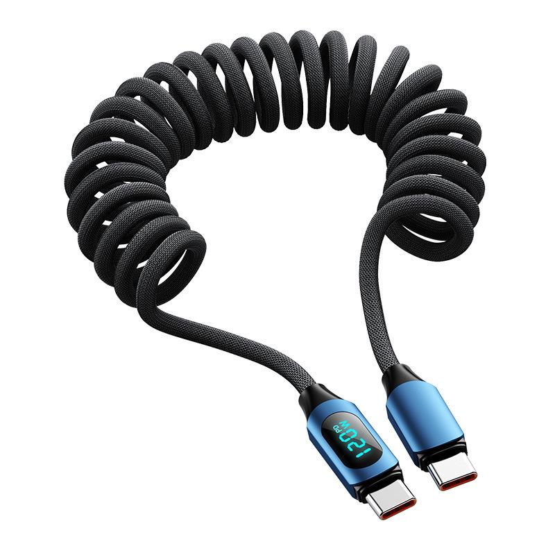 120W Dual Type-C Fast Charging Cable for Apple, Huawei, Vivo, and Oppo - 6A Car Charger Compatible