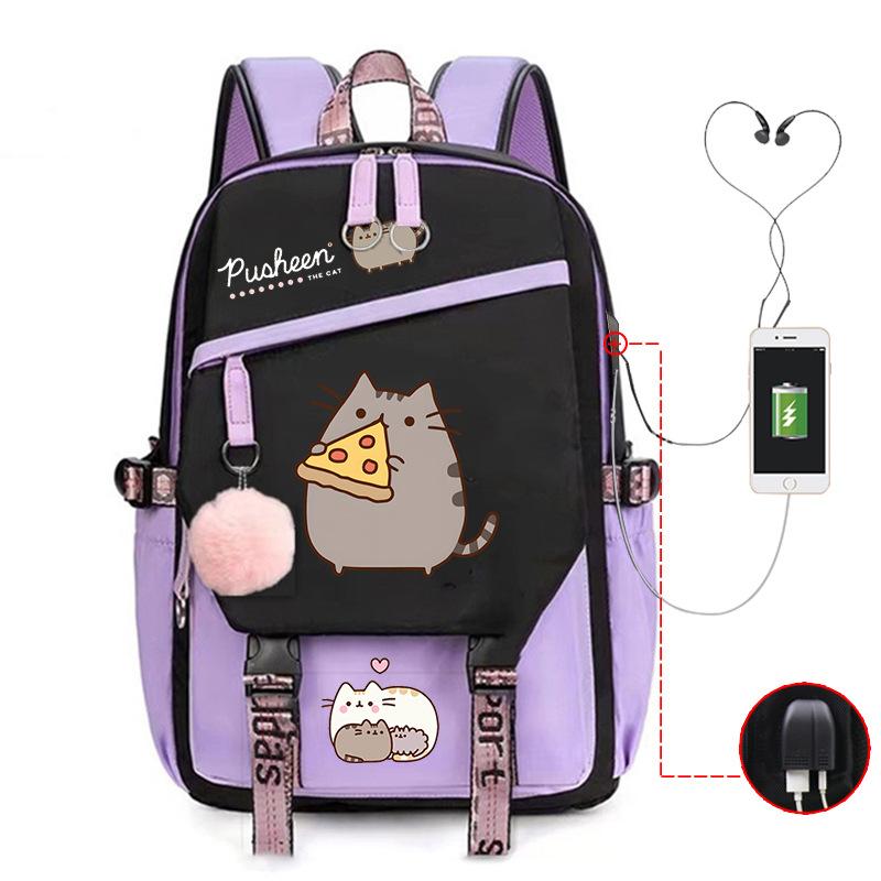 Süßes Cartoon-Muster Großer Rucksack Outdoor-Reisetasche Schulrucksack für Grund- und Sekundarschule Lässiger Rucksack