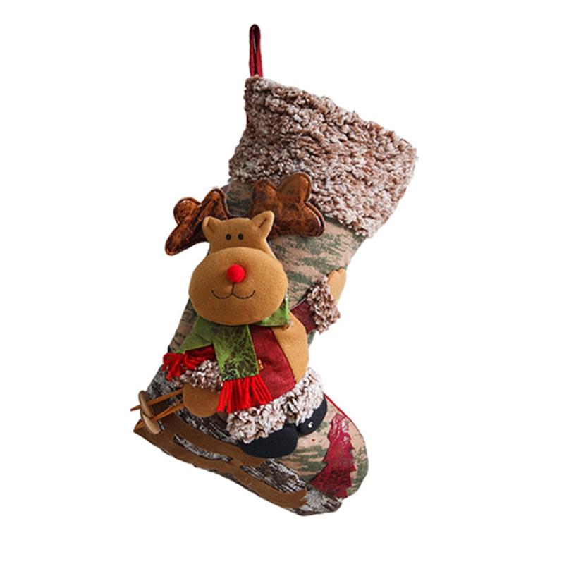 

1 шт. новые рождественские детские носки, подарочная сумка, атмосферные украшения, большие рождественские носки, подарочные носки-конфеты, подвески для вечеринки Elk