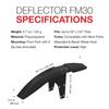Zefal DEFLECTOR FM30 Bicycle Front Fender for Compatible with inch 2554 MTB, Black, 26/27.5-29 Wheels,