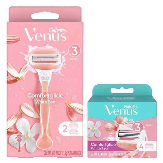 Venus Comfort Glide White Tea Razor (Main Product/Choose 1 of 2 Refills)