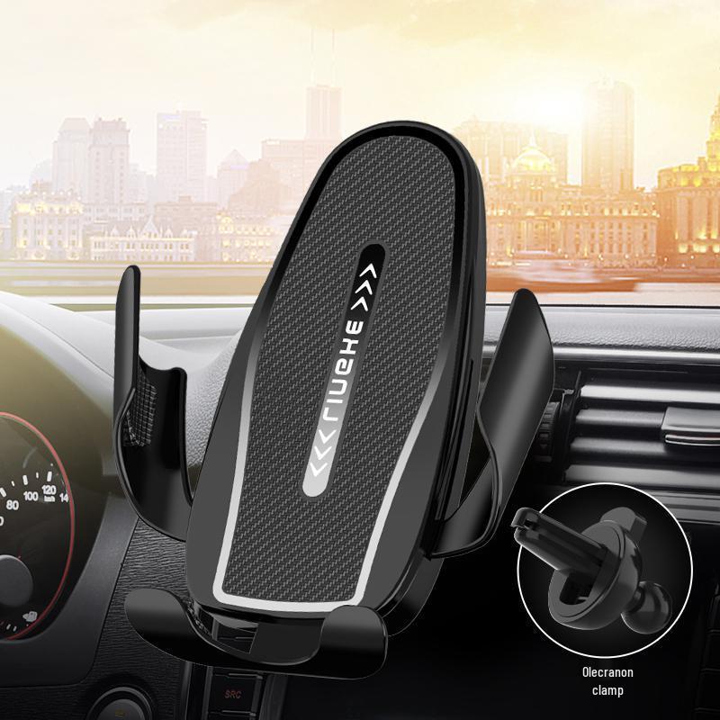 Universal Carbon Fiber Gravity Phone Holder for Car Vent – Non-Slip, Anti-Shake, Stable Triangle Design for Multiple Models