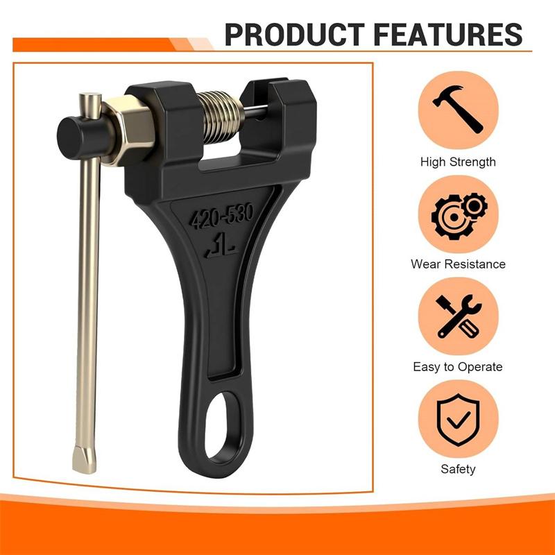 Versatile Chain Breaker All-Terrain Vehicle Universal Chain Breaker Tool Durable Steel 420-530 Chain Easy Diy Repair Motorcycle