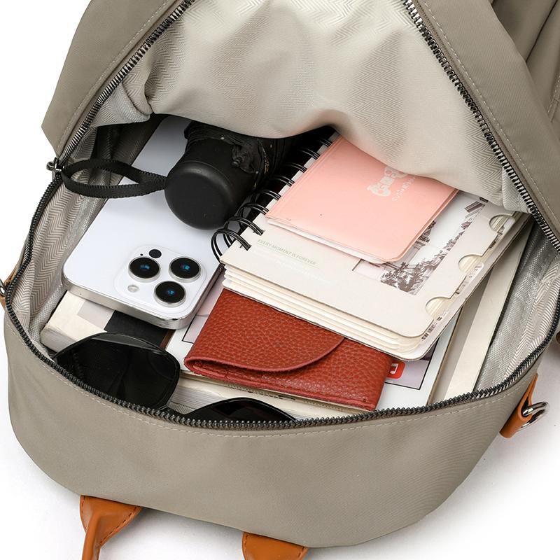 Fashion Nylon Backpack for Women – Lightweight & Water-Resistant Design with PU Accents and Multi-Pocket Storage, Ideal for Daily Use