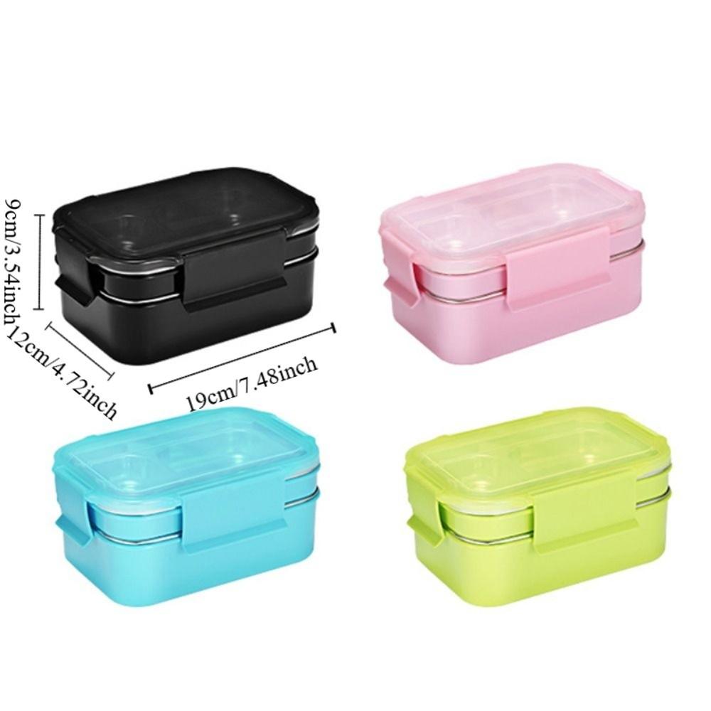 Rectangular Food Storage Box Leak-Proof Fresh-keeping Box Double Layer Thermal Lunch Box  Canteen