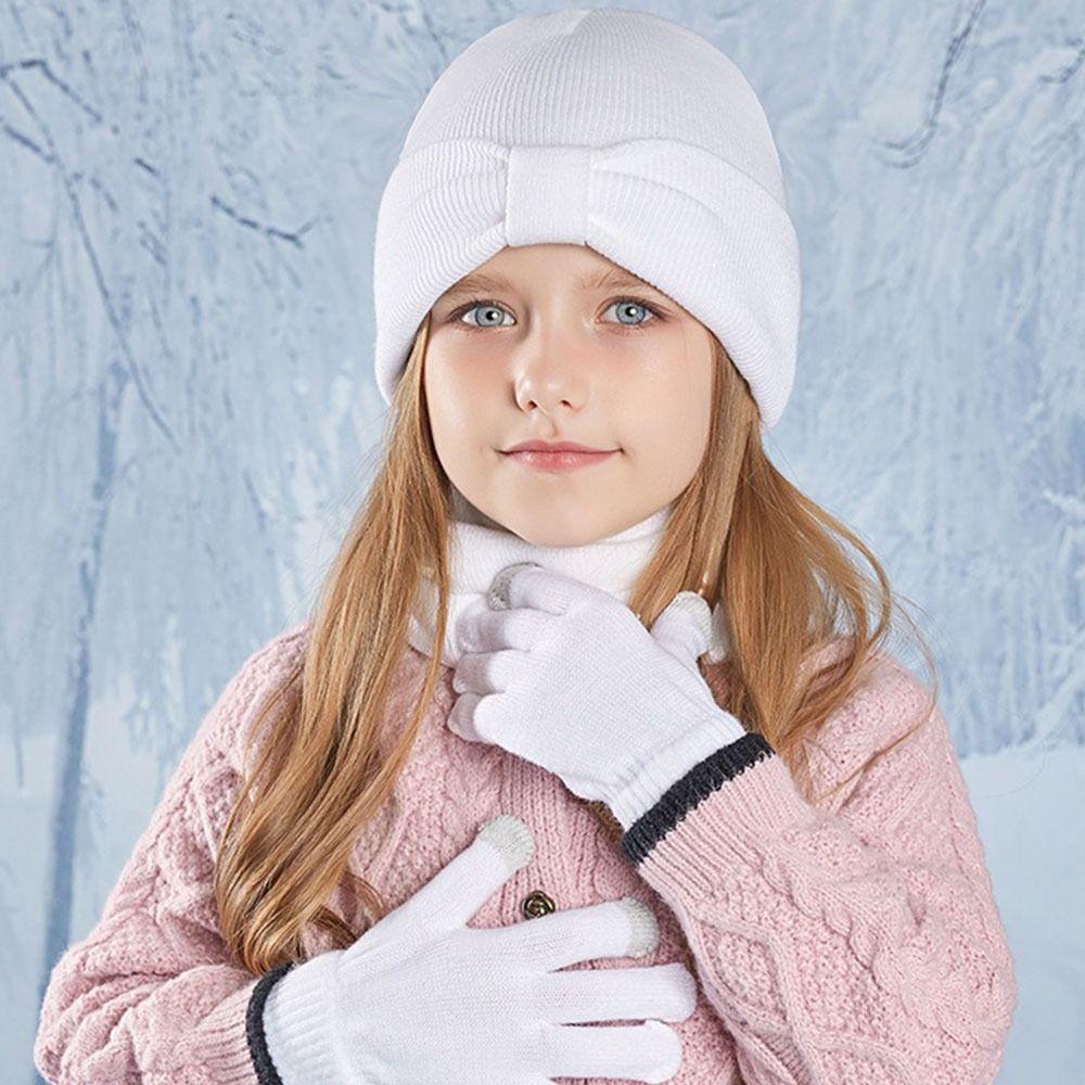 3Pcs/Set Windproof Children Hat Scarfs Gloves Set Warm Thicken Winter Kids Beanie Outdoor Winter