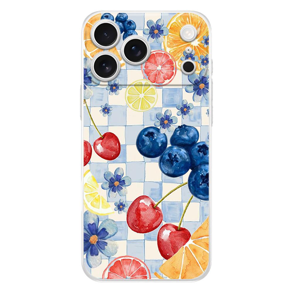 Soft Clear TPU Phone Case For iPhone 17 Air 16E 16 11 15 14 Pro MAX 12 13 7 8 Plus SE Easter Cover Summer Fruits Lemon Print