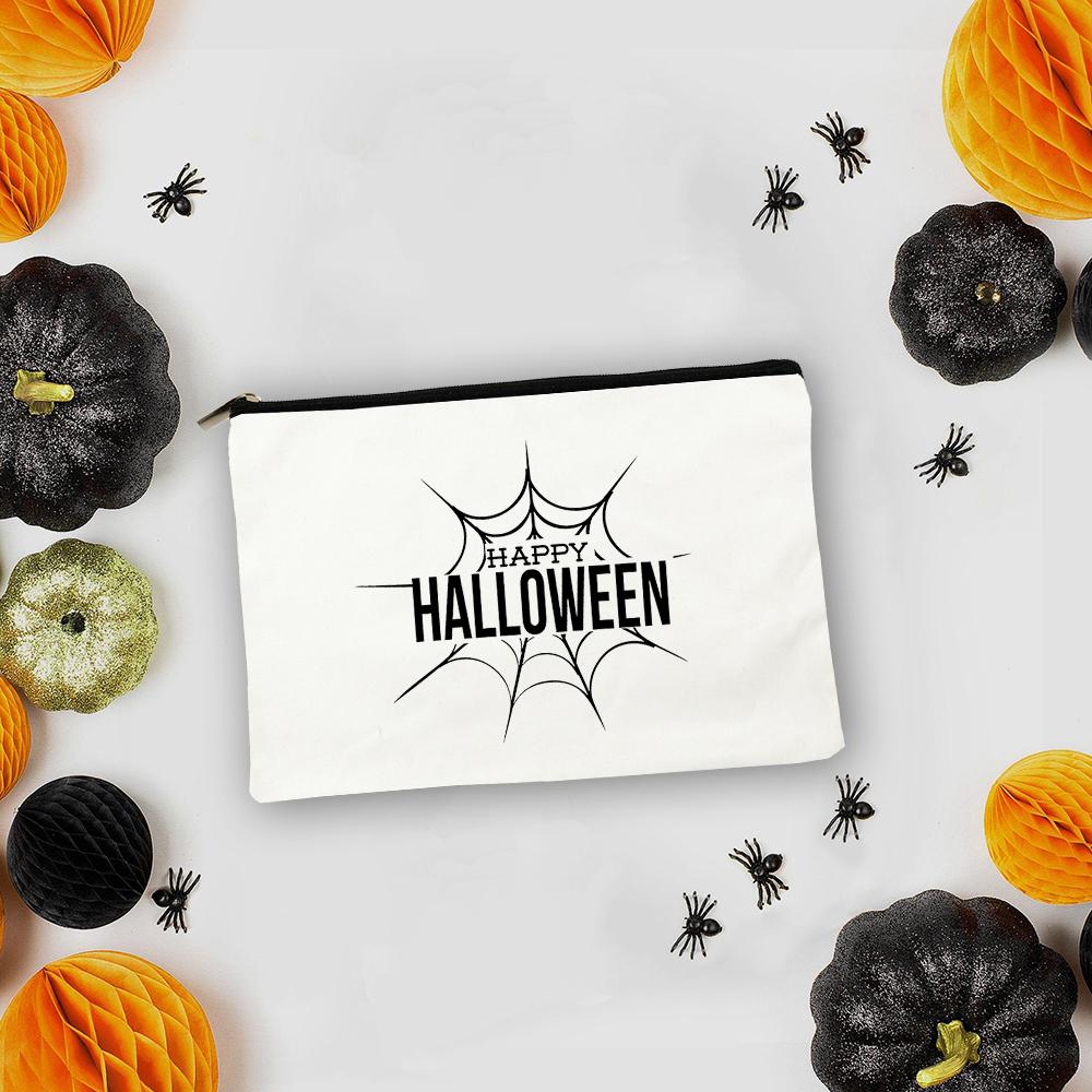 

Счастливого Хэллоуина, уличная косметичка для девочек, женская косметичка, органайзер для хранения туалетных принадлежностей, косметичка на молнии, подарок на Хэллоуин, гадость или угощение