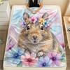 1PC Cute Watercolor Animals Print Flannel Blanket, High Quality All Seasons, Home Decor, Warmth and Comfort, Perfect for Christmas Gifts