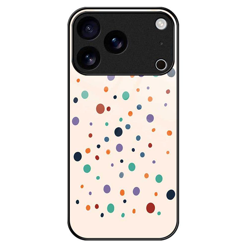 For iPhone 17 Pro Max Case TPU PC Tempered Glass Pattern Printing Anti Drop Phone Back Cover