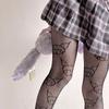 Damen Sexy Strümpfe mit Spinnenmuster, Netzstrümpfe im japanischen Stil, durchscheinende Strumpfhose, JK Gothic Halloween Hollow Out Netzstrumpfhose