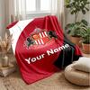 Sunderland FC Custom Name Text Flannel Blanket Soccer Logo Personalized Fleece Throw Blanket Special Gift For Sofa Bedroom Home