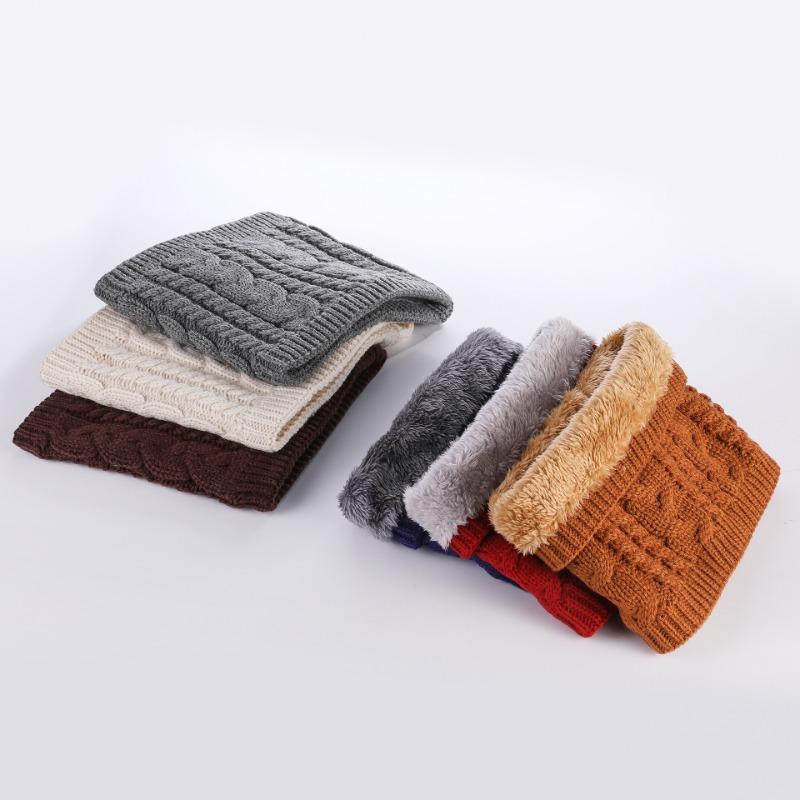 Autumn and Winter Outdoor Velvet Scarf Thickened Neck Cover Versatile Classic Twist Knitted Wool Warm Scarf Winter
