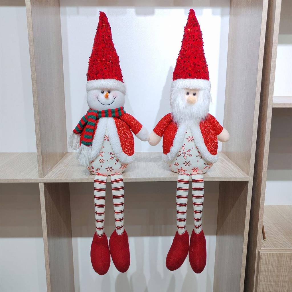 Plush Santa Snowman Reindeer Tabletop Ornament Stuffed Toy Christmas Decorations For Desktop Mantels Bookshelf Kid Room