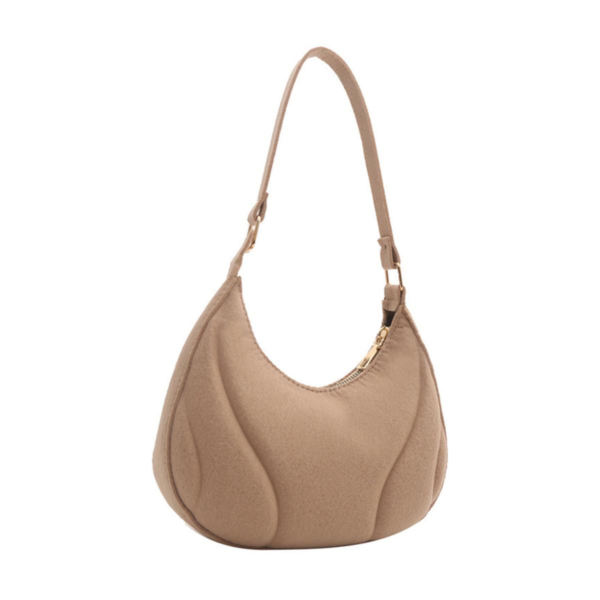 

Женская сумка через плечо Yousheng в форме пельменя, фетровая сумка на молнии, однотонная, большая вместимость, сумка для школьных вечеринок, путешествий, улиц, отпуска хаки