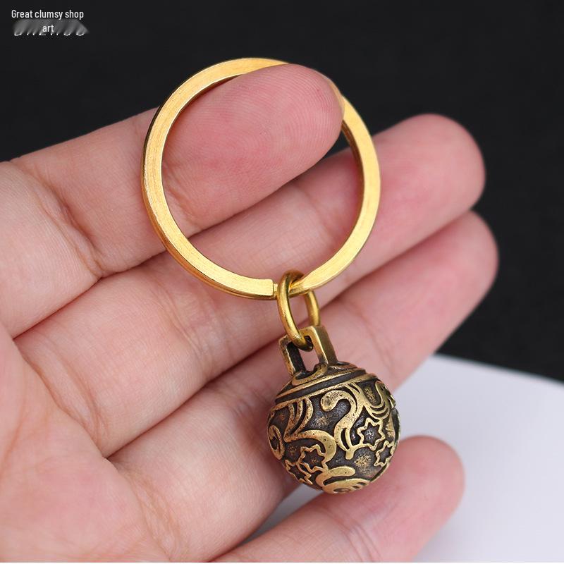 Pure Copper Small Bell Pendant - Creative Pet Accessory, Key Chain, or Bag Charm