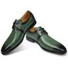 Fashion Derby Shoe Men Amazing Green Genuine Leather Breathable Casual High Quality Lace-Up Office Business Fashion male's Suit Footwear