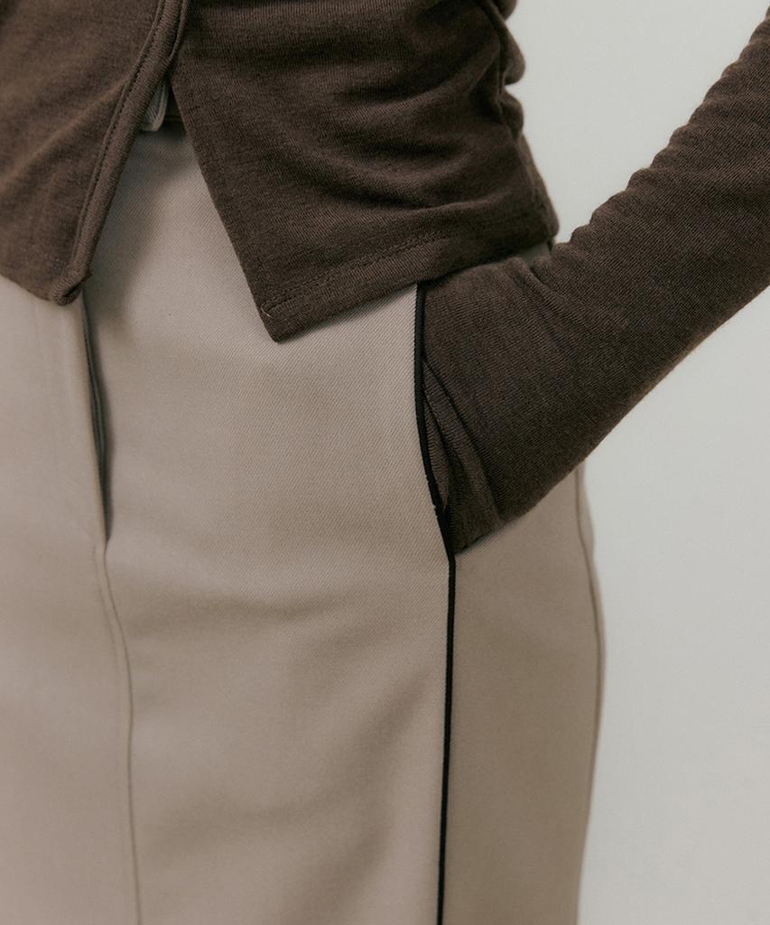 Riorg Rie Line Point Long Skirt Light Brown