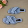 Summer Women Sandals Flat Heels Fashion Cross Woman Beach Shoes Outside Wear Brand Woven Large Size 41 Ladies Sandalias