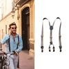 Vintage Style Adjustable Suspenders NonSlip Y Back Clips Soft Elastic Rubber 2.5cm Width Adult Accessory