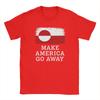 Oversized T Shirt Summer Make America Go Away Leisure TShirts Greenland Flag Cotton Tshirt for Men Y2K Short Sleeve Clothing