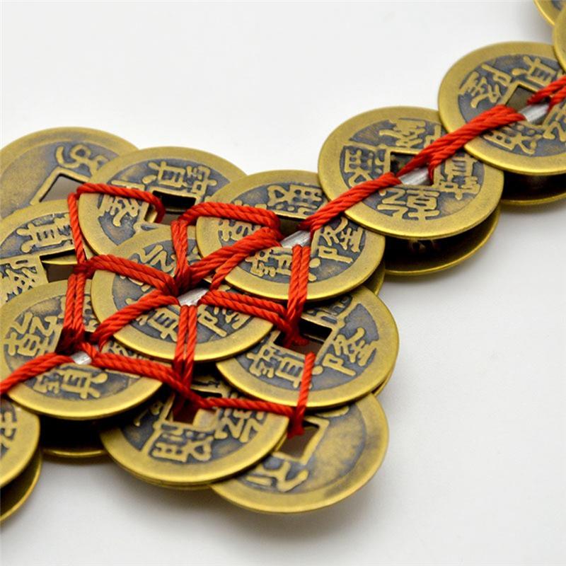 M-Modern-Home Furnishing Decorations China Coin Mascot Feng Shui Brass Coin Ornaments 28Cm For Protection Copper