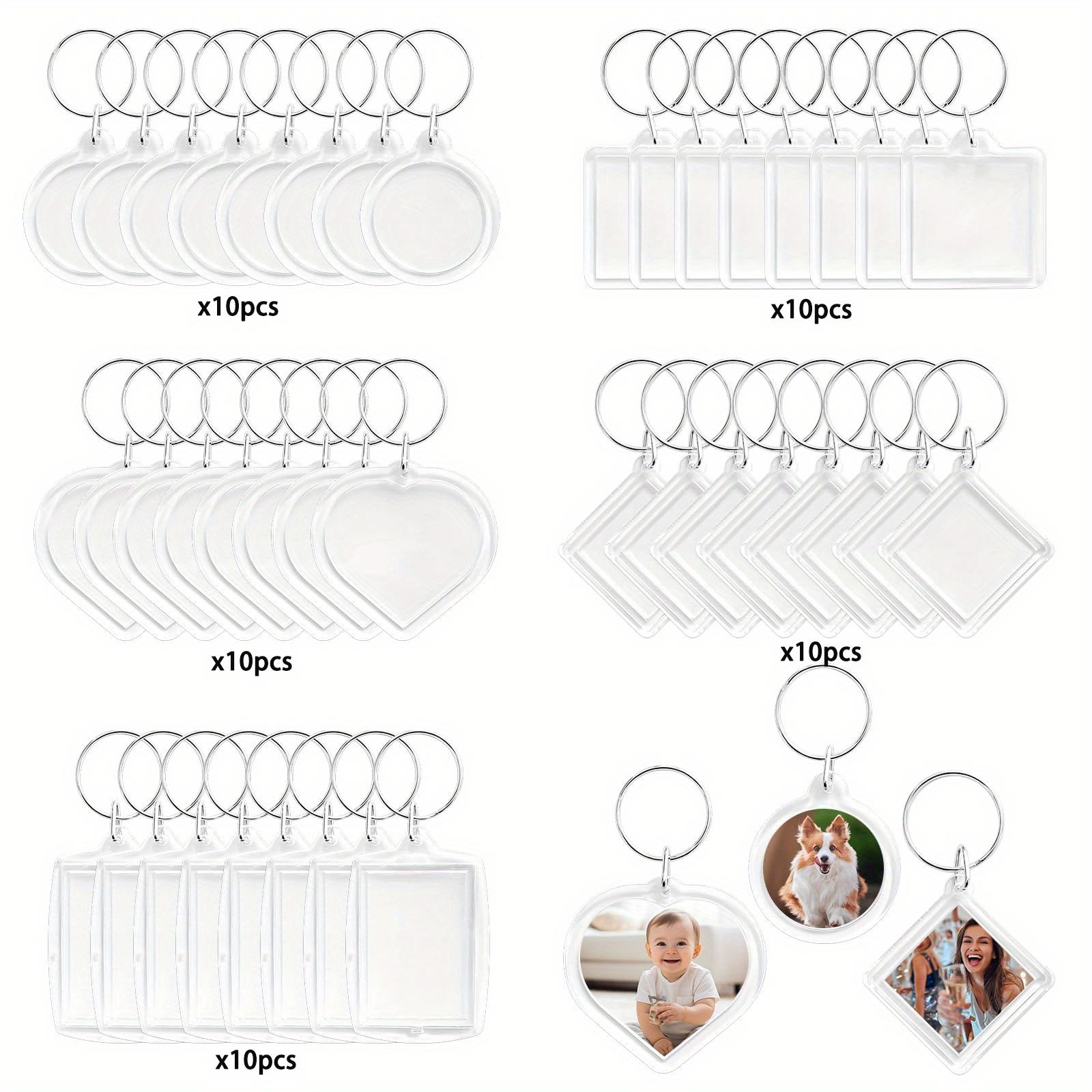 

50 шт. брелоков для ключей с фоторамкой, прозрачный пустой брелок для фото вставки своими руками, сделайте свои собственные персонализированные брелоки