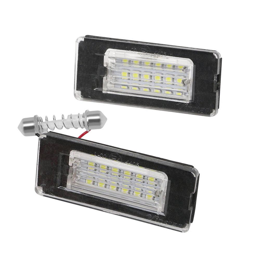 2PCS White 18SMD Car LED License Plate Light Lamp Beads for Mini Cooper R56 R57 R58 R59 Car Light