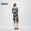 ONLY Women's Elegant Smudged Print Mid-Length Long-Sleeve Dress