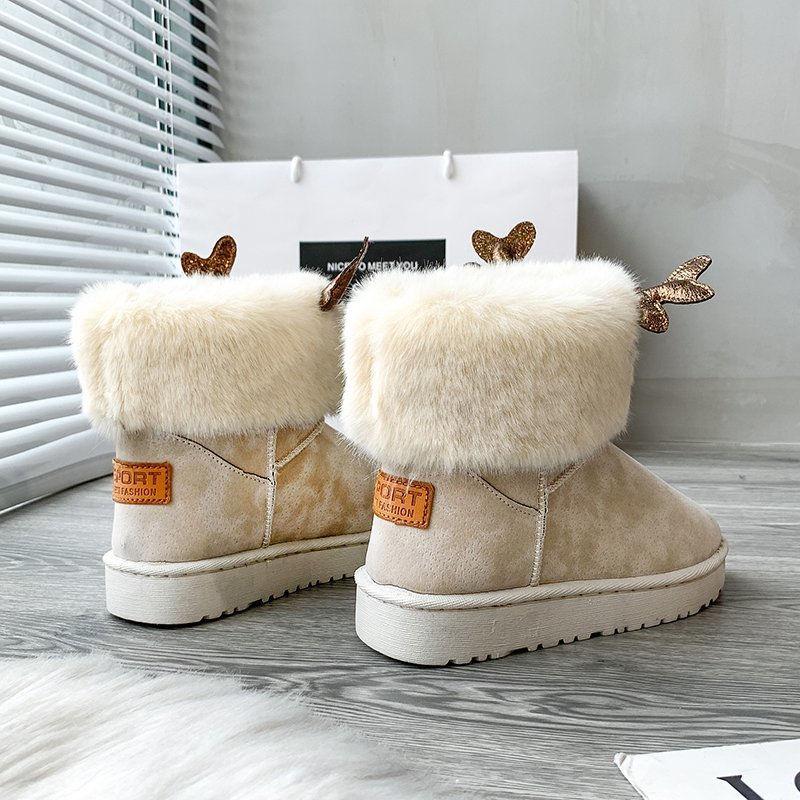 

Snow boots women s autumn and winter new warm cute elk horn cotton boots piled thickened student short cotton shoes ◑35◑