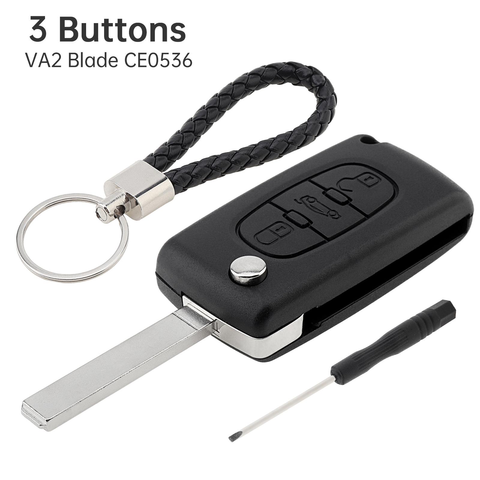 

Корпус выкидного ключа с 3 кнопками Citroen, замена для 207 307 308 407 C1 C2 C3 C4, с брелоком и отверткой, износостойкий