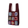 Marni Market Logo Patchwork Crochet Tote Bag Women Handbags Burgundy Multicolor SHMH0011Q2FC001JQM80