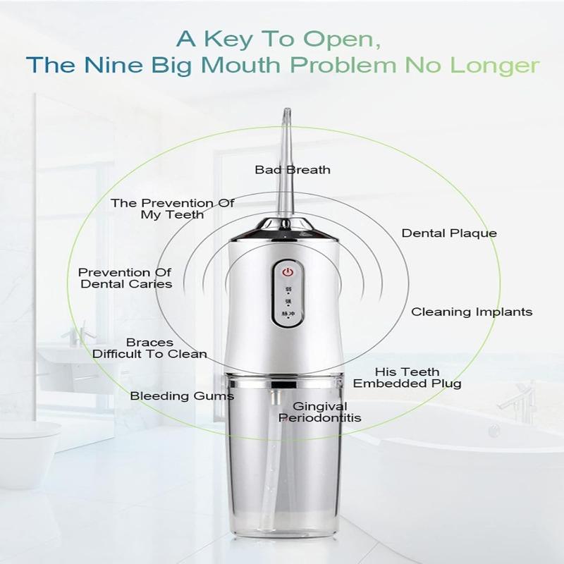 Portable Oral Irrigator USB Rechargeable Dental Floss Dispenser Electric Dental Spray Mouthwash Machine 3 Tooth Cleaning Modes