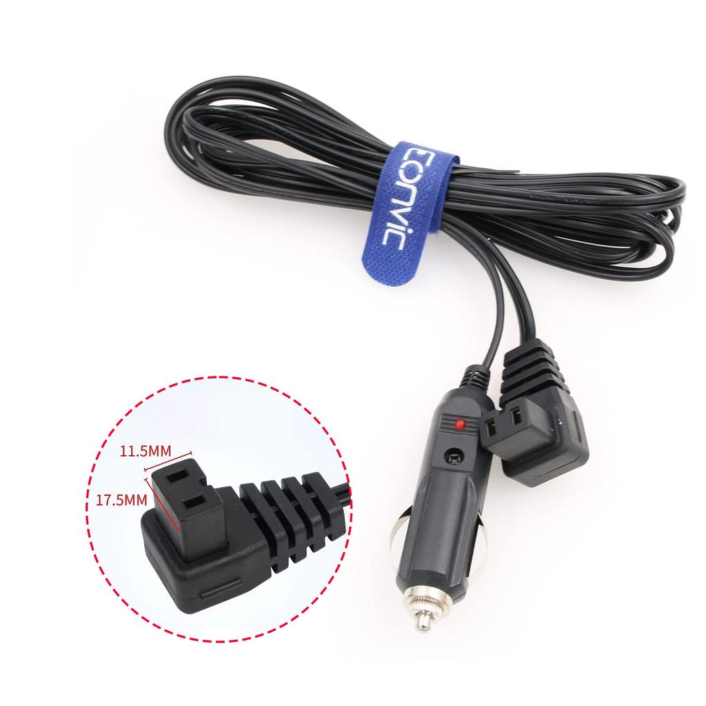 Eonvic 12V DC Duty Portable Mini Car Universal Thermoelectric Power Cable for Mobicool and Car Coolers Right-Angle Compressor, Refrigerator, Cars,