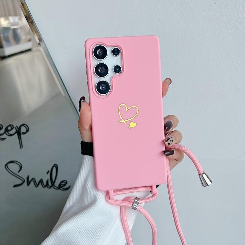 

Love Lanyard Case For Samsung Galaxy S26 S25 Ultra S24 Plus S21 S23 FE A55 A56 A36 A17 Candy Shockproof Crossbody Strap Cover S22&Case & Strap
